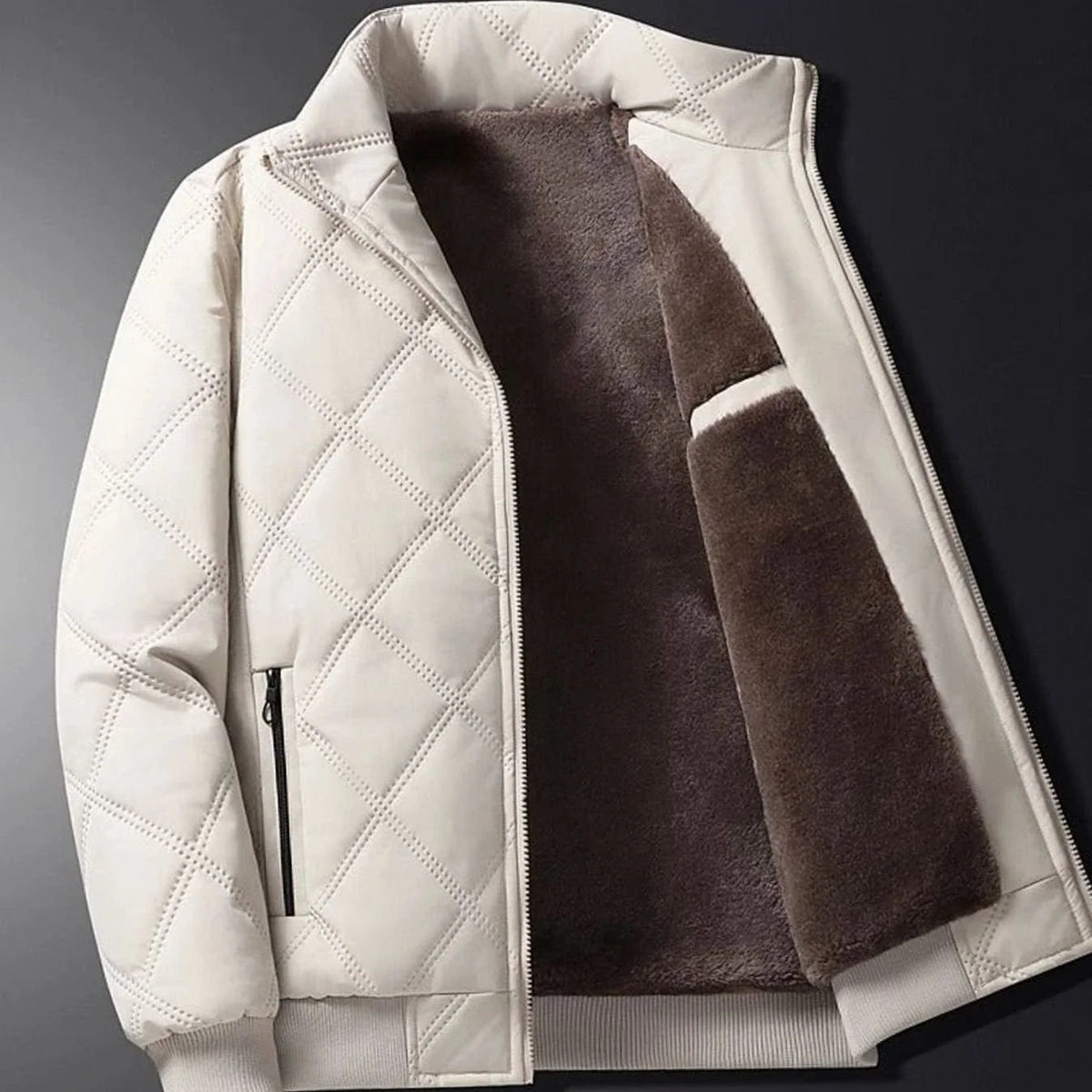 Men’s Winter Jacket | Quilted Windproof & Fleece-Lined | Bomber