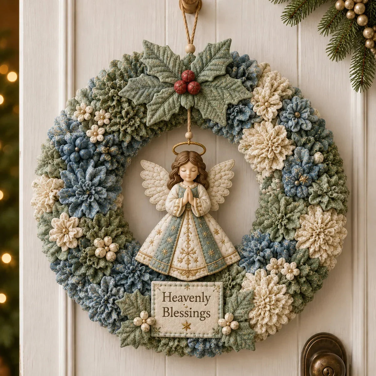 Christmas Wreath Craft Kit | No-Sew 3D Fabric Flowers