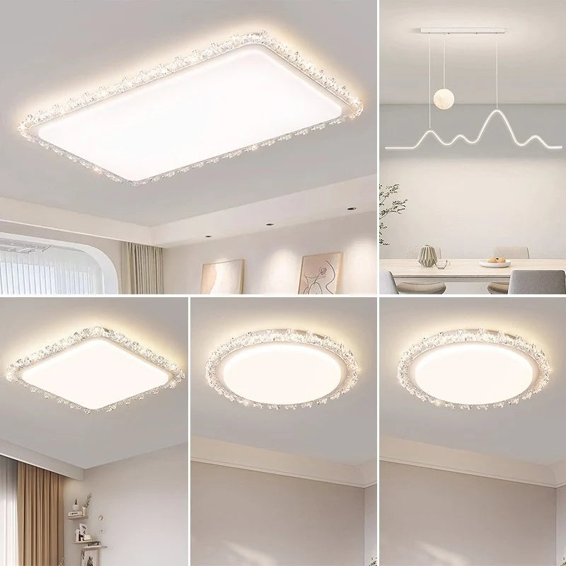Ceiling Light | Crystal Frame & Integrated LED | 50 x 50 cm
