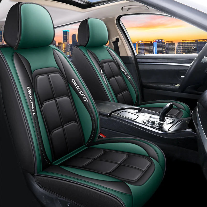 Front Car Seat Covers | PU Leather & Wipe-Clean | Universal Fit, Set of 2