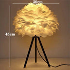 Table Lamp | Feather Design & Soft Diffused Glow