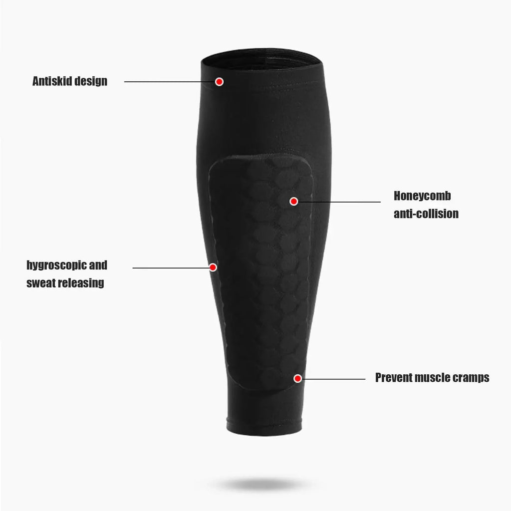 Soccer Shin Guards | Honeycomb Compression & Moisture-Wicking | 1 Pair
