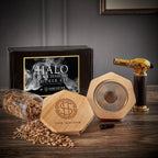 Cocktail Smoker Kit | Engraved Natural Wood | Includes Torch & Wood Chips