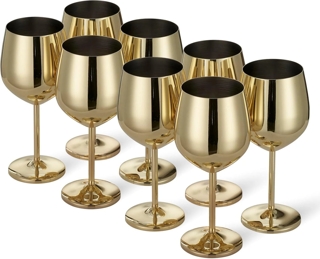 Wine Glasses | Gold Stainless Steel & Shatterproof