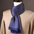Silk Scarf | 100% Mulberry Silk Polka Dot Double-Layered | 160 x 25 cm