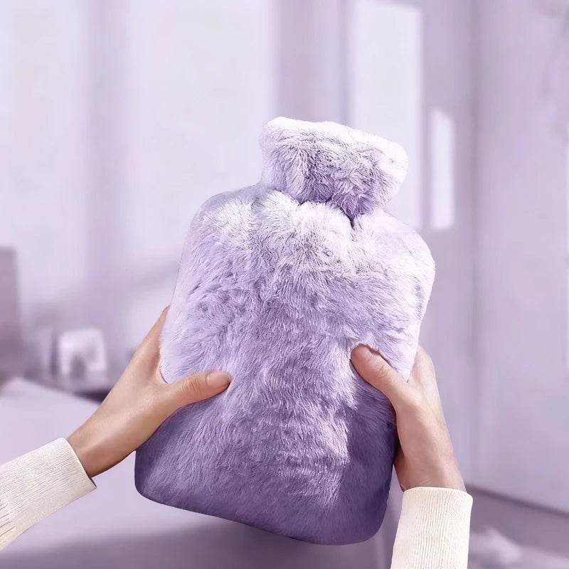 Hot Water Bottle | Soft Plush Cover | Removable & Washable Cover