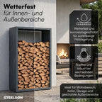 Firewood Rack | Weather-Resistant Galvanized Steel | Adjustable Feet