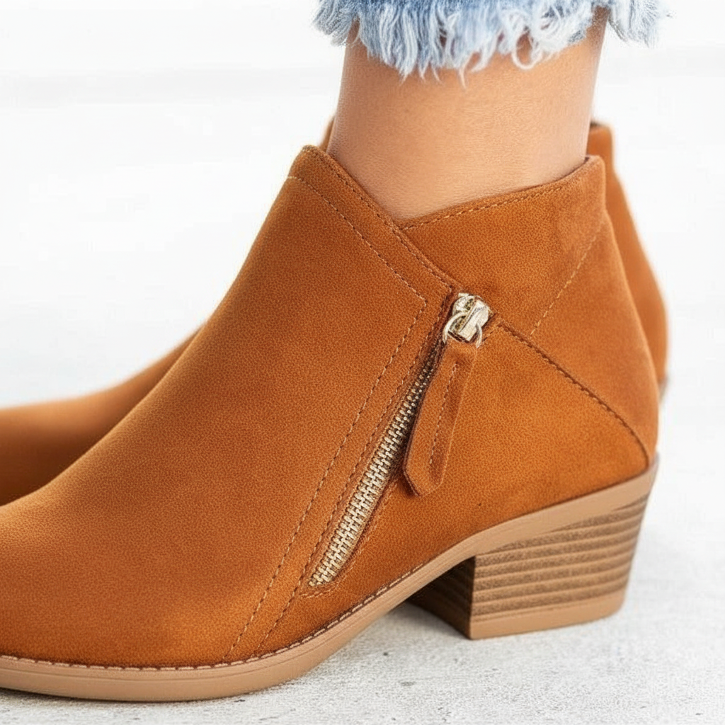 Ankle Boots | Genuine Leather & Anatomical Support | Lightweight Wedge Heel
