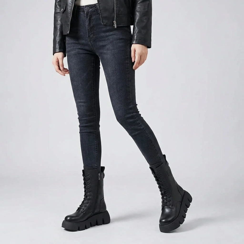 Combat Boots | Non-Slip Sole & Arch Support | Lace-Up Slip-On