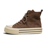 High-Top Sneakers | Durable Canvas Lace-Up | Thick Sole