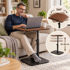 C-Shaped Laptop Table | Height-Adjustable & 360° Swivel | Tilting Tabletop