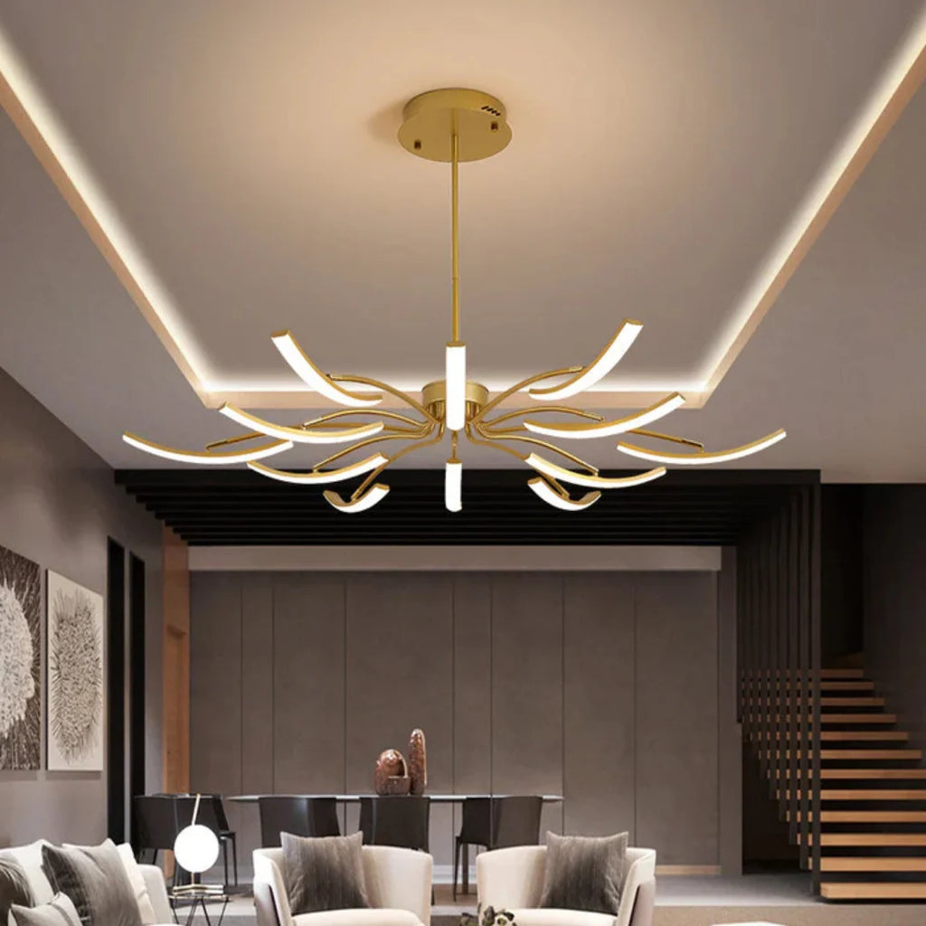 Ceiling Lamp | Branching Arms & Integrated LED | 8 Or 12 Arms