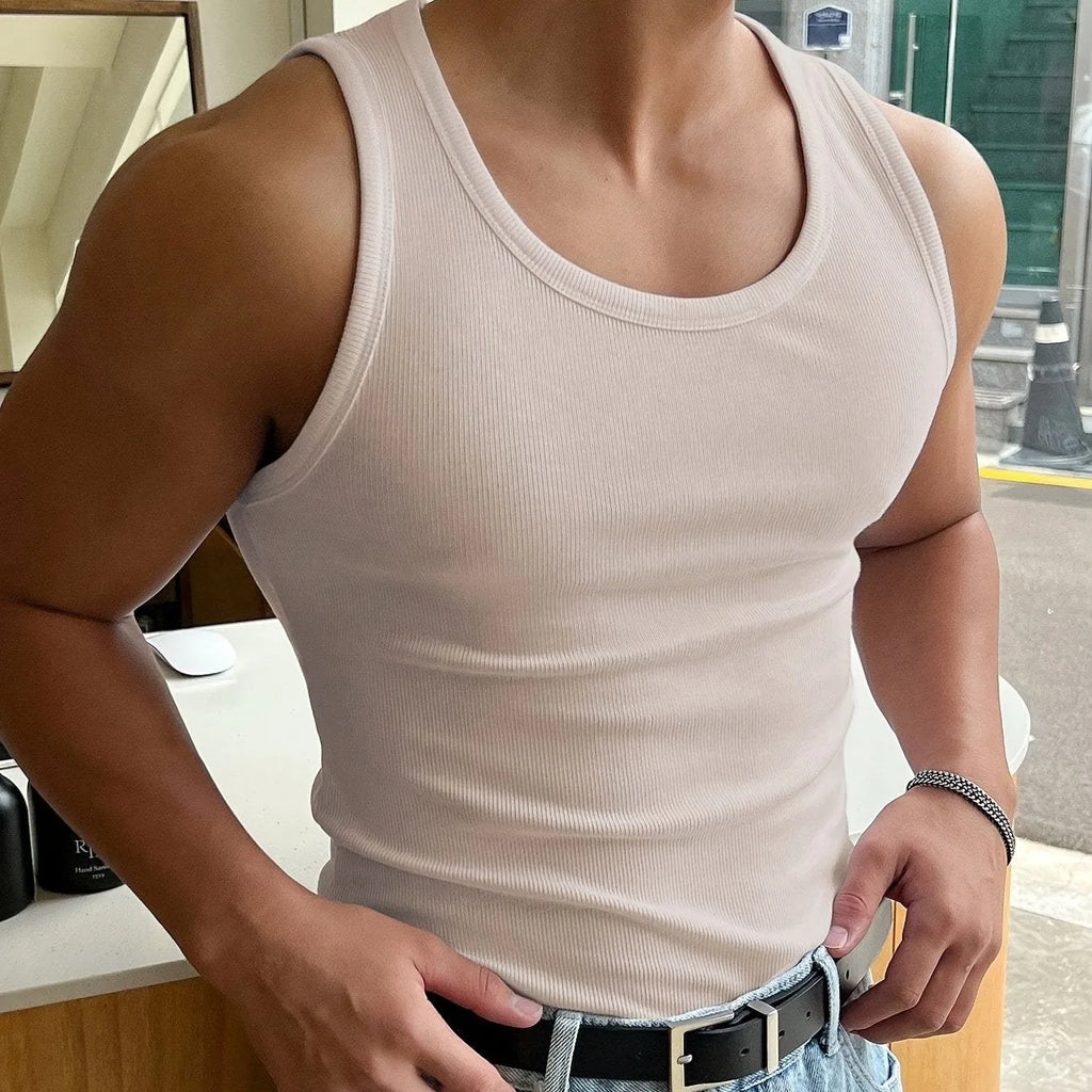 Tank Top | Slim Fit Ribbed | Sleeveless Round Neck
