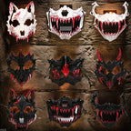 Half-Face Costume Mask | Sculpted Fangs & Adjustable Strap