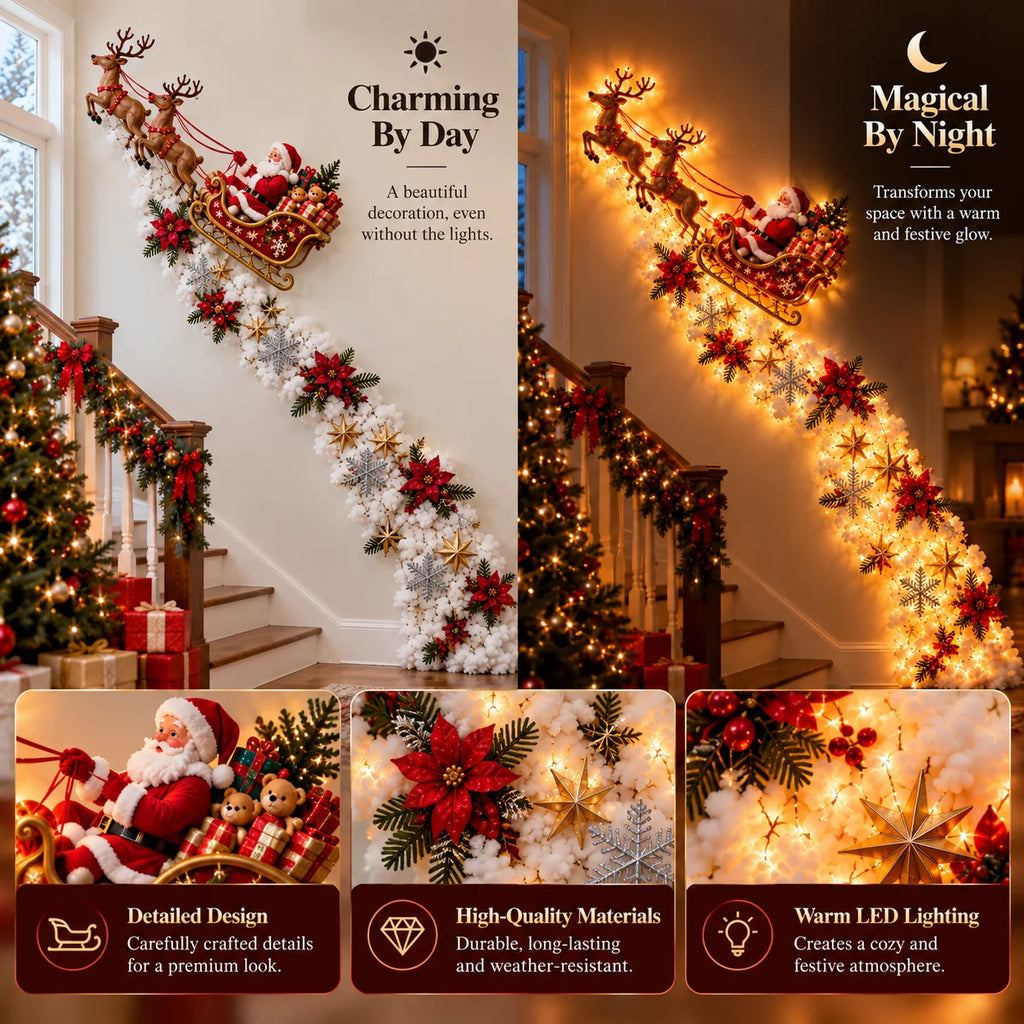 Christmas Wall Decoration | Cascading Design & Warm Lights