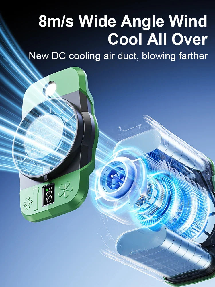 Clip-On Fan | 8000mAh Battery & Ice Ceramic Cooling | Hip, Neck & Handheld