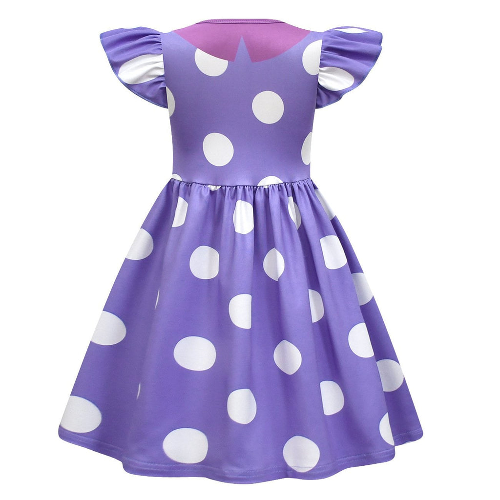 Kids Costume Dress | Polka Dot Print & Ruffle Sleeves
