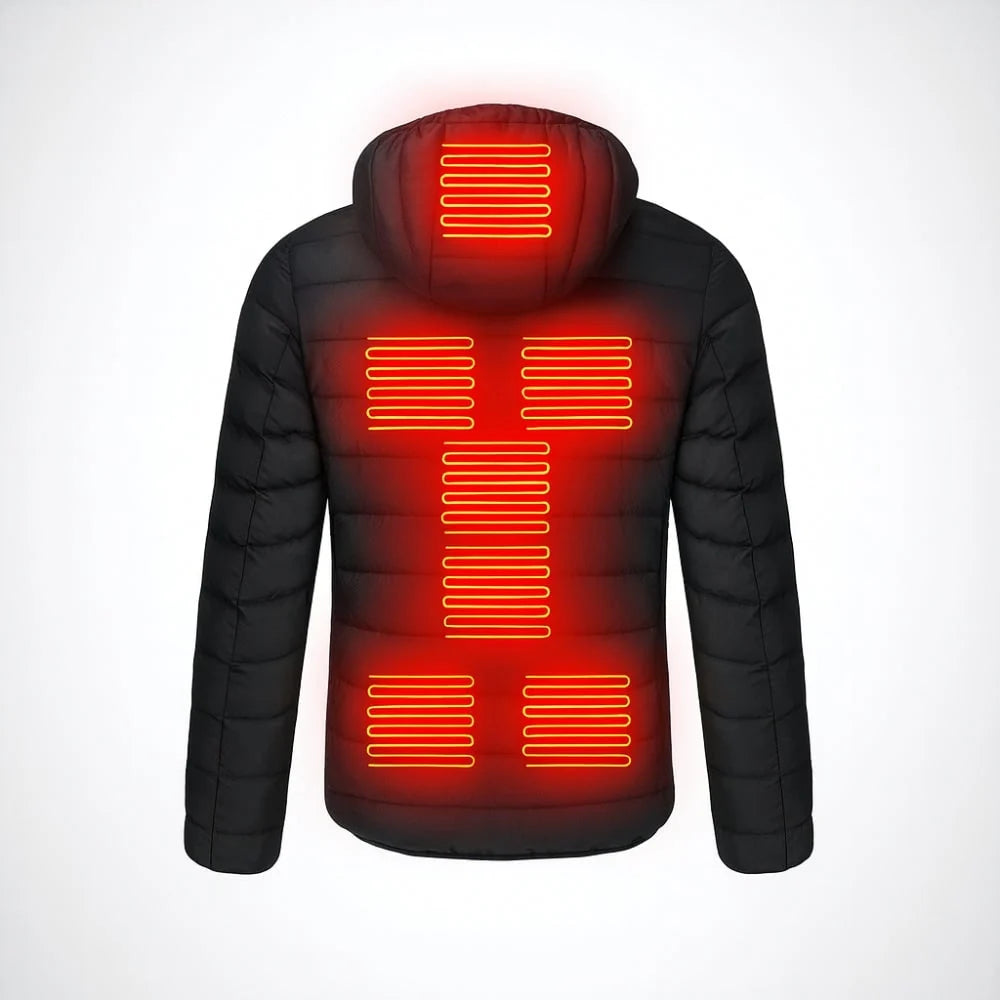 Heated Puffer Jacket | Adjustable Temperature Control & Built-In Hood