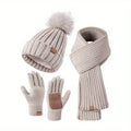 Hat, Scarf & Gloves Set | Knitted & Touchscreen | One Size