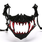 Half-Face Costume Mask | Sculpted Fangs & Adjustable Strap