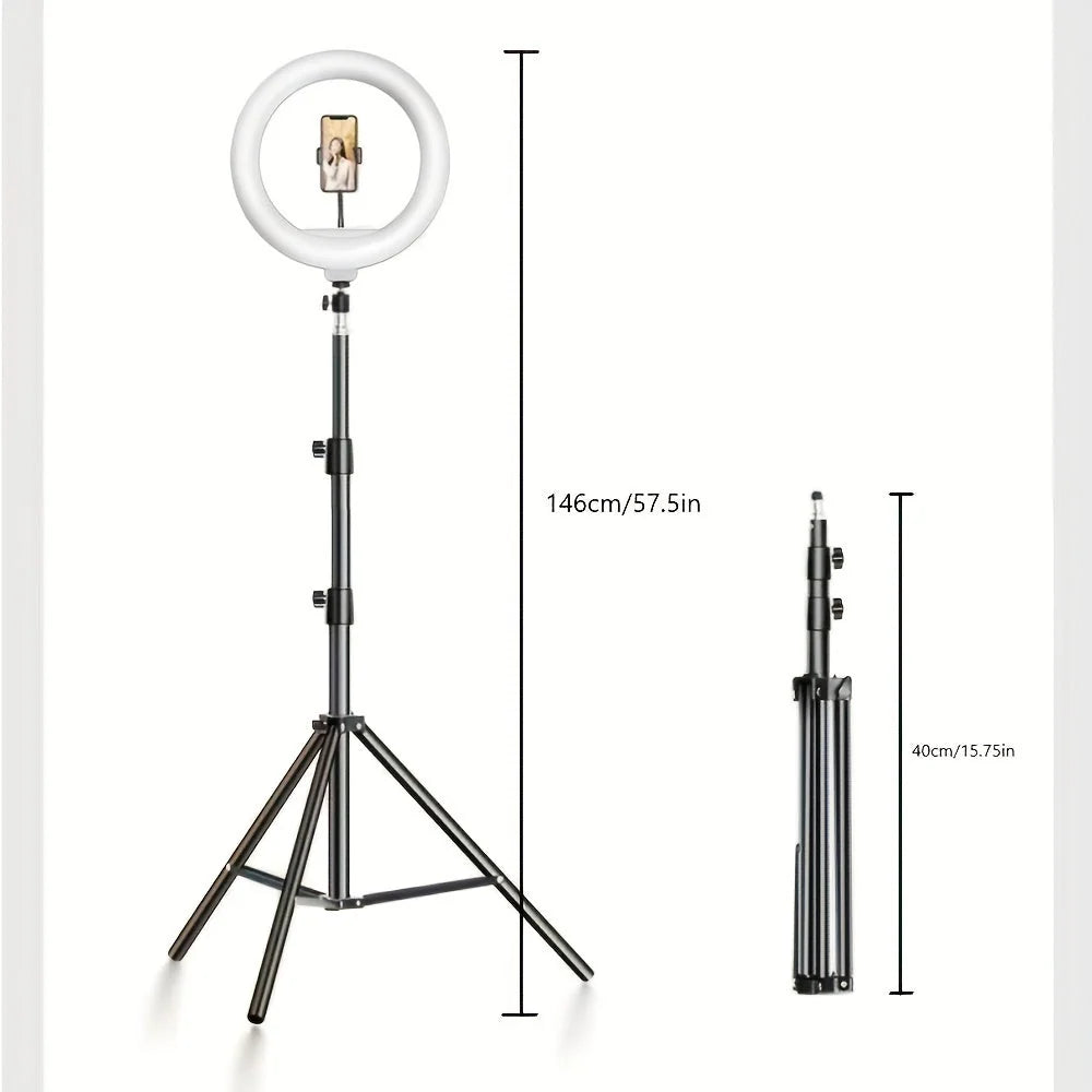 Ring Light | Adjustable Tripod & Phone Holder | USB Powered