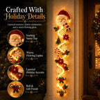 Christmas Door Hanger | Warm White Lights & Cordless | 70 cm