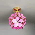 Pendant Lamp | Floral Petal Design & Glass & Metal | 30 cm Diameter
