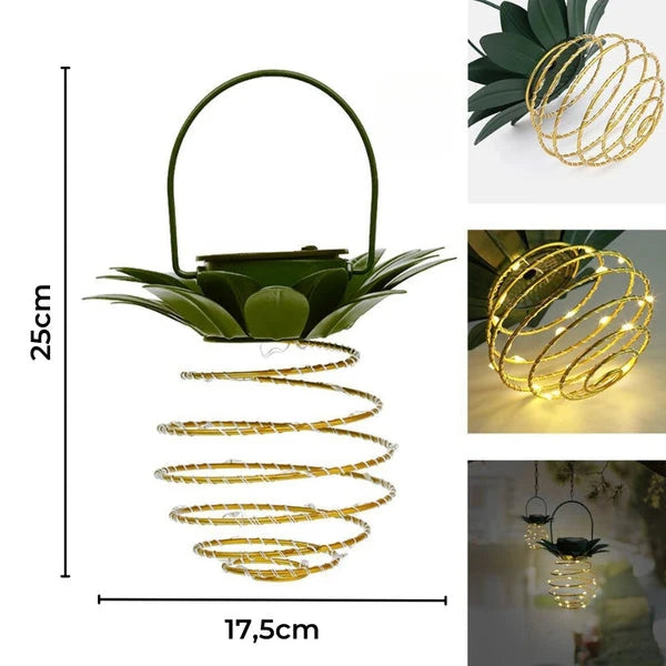 Hanging Pineapple Lantern | Solar-Powered & Weather-Resistant