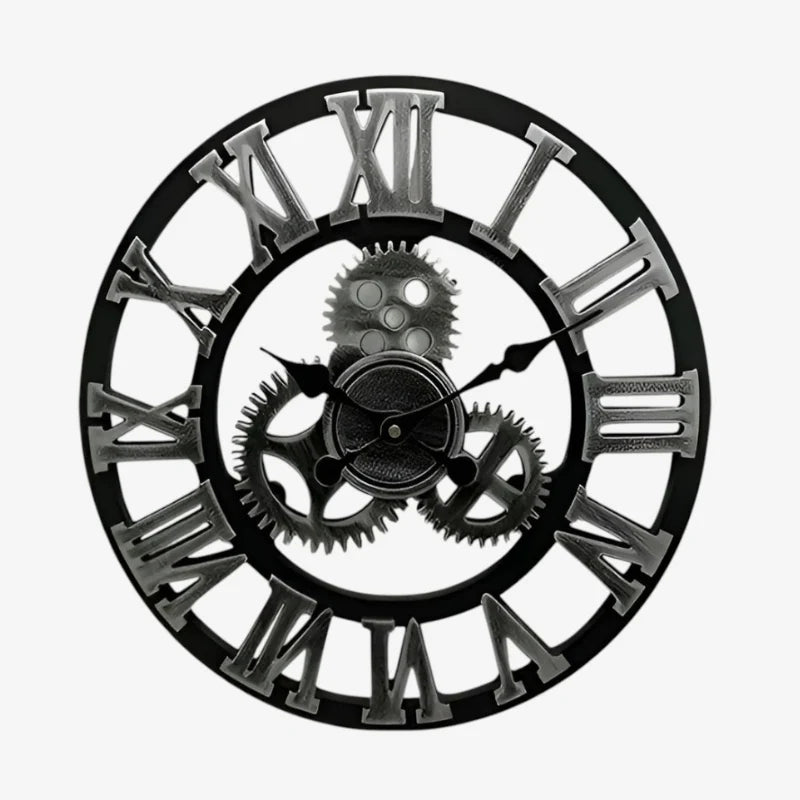 Wall Clock | Digital Display & Gear-Accented Bamboo | 30/40 cm