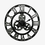 Wall Clock | Digital Display & Gear-Accented Bamboo | 30/40 cm