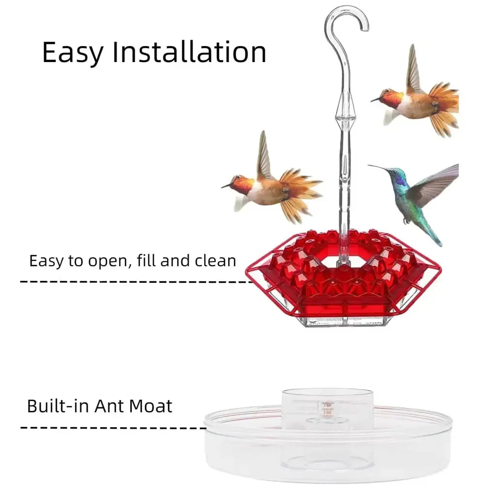 Hummingbird Feeder | Ant-Proof & UV-Resistant Polycarbonate | 30 Feeding Ports