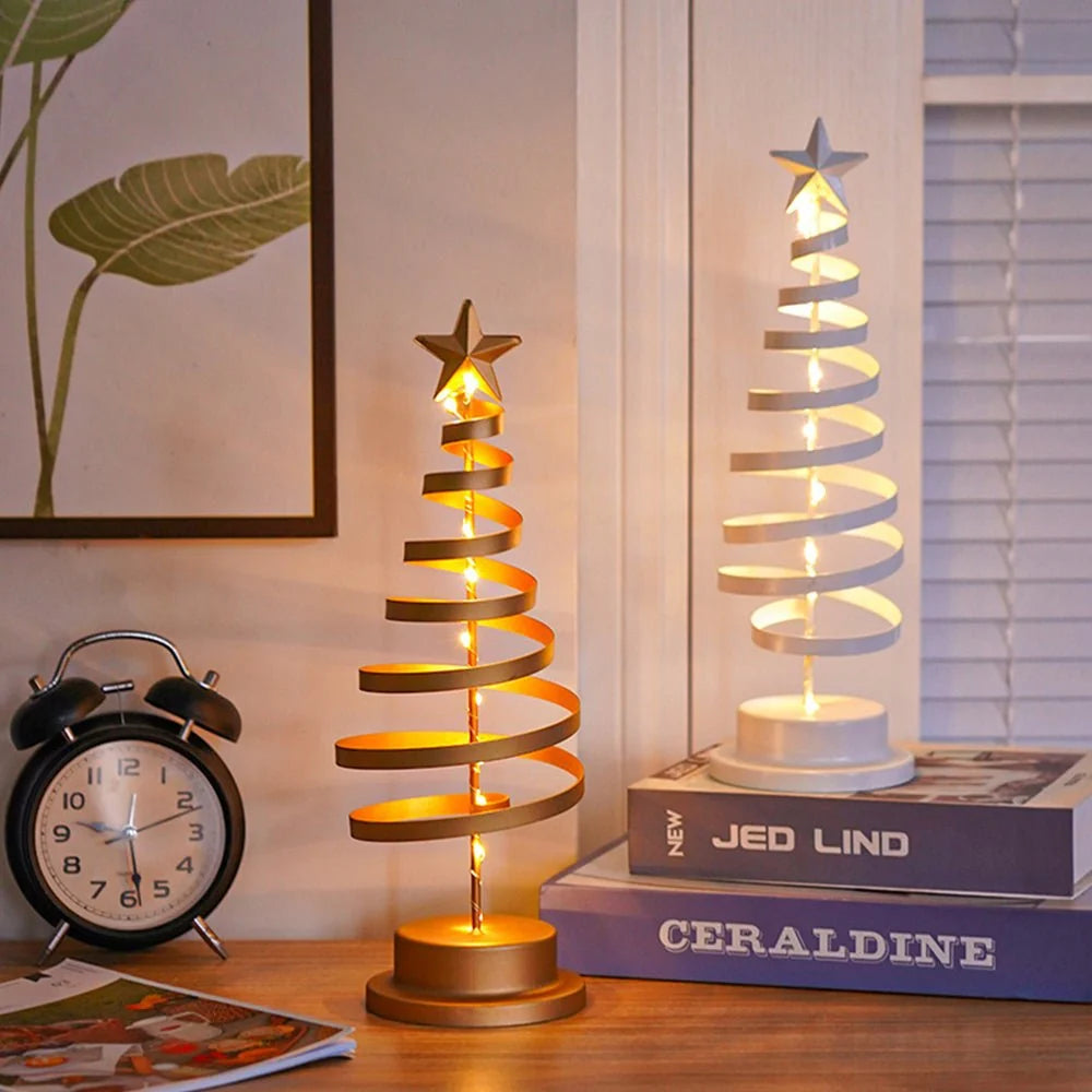 LED Christmas Tree | Spiral Design & Star Top | 33 cm