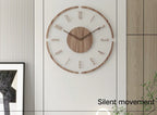 Wall Clock | Scandinavian Solid Wood & Silent Operation | 35.5 cm