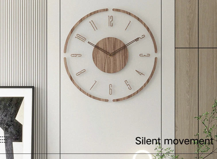 Wall Clock | Scandinavian Solid Wood & Silent Operation | 35.5 cm