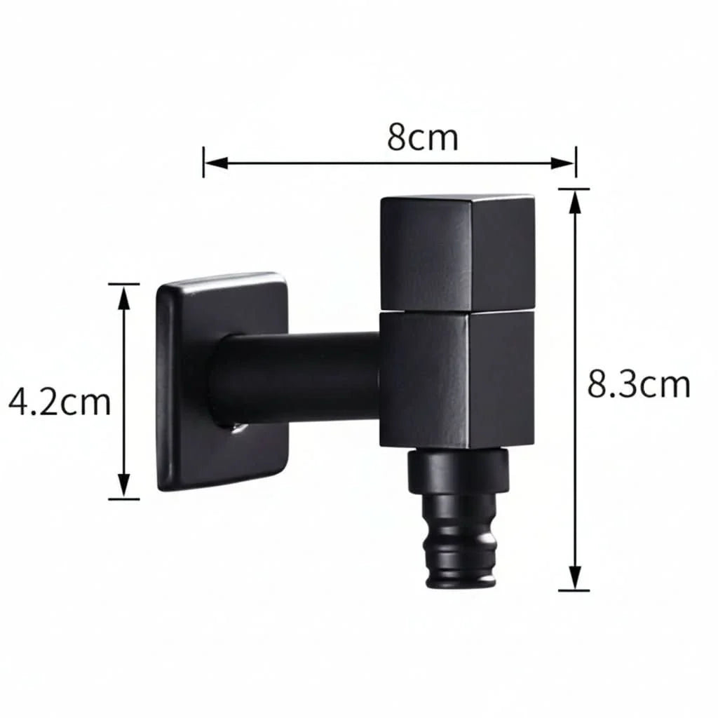 Wall-Mounted Faucet | Solid Brass Matte Black | Space-Saving