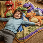 Throw Blanket | Plush & Machine-Washable | Dinosaur Print