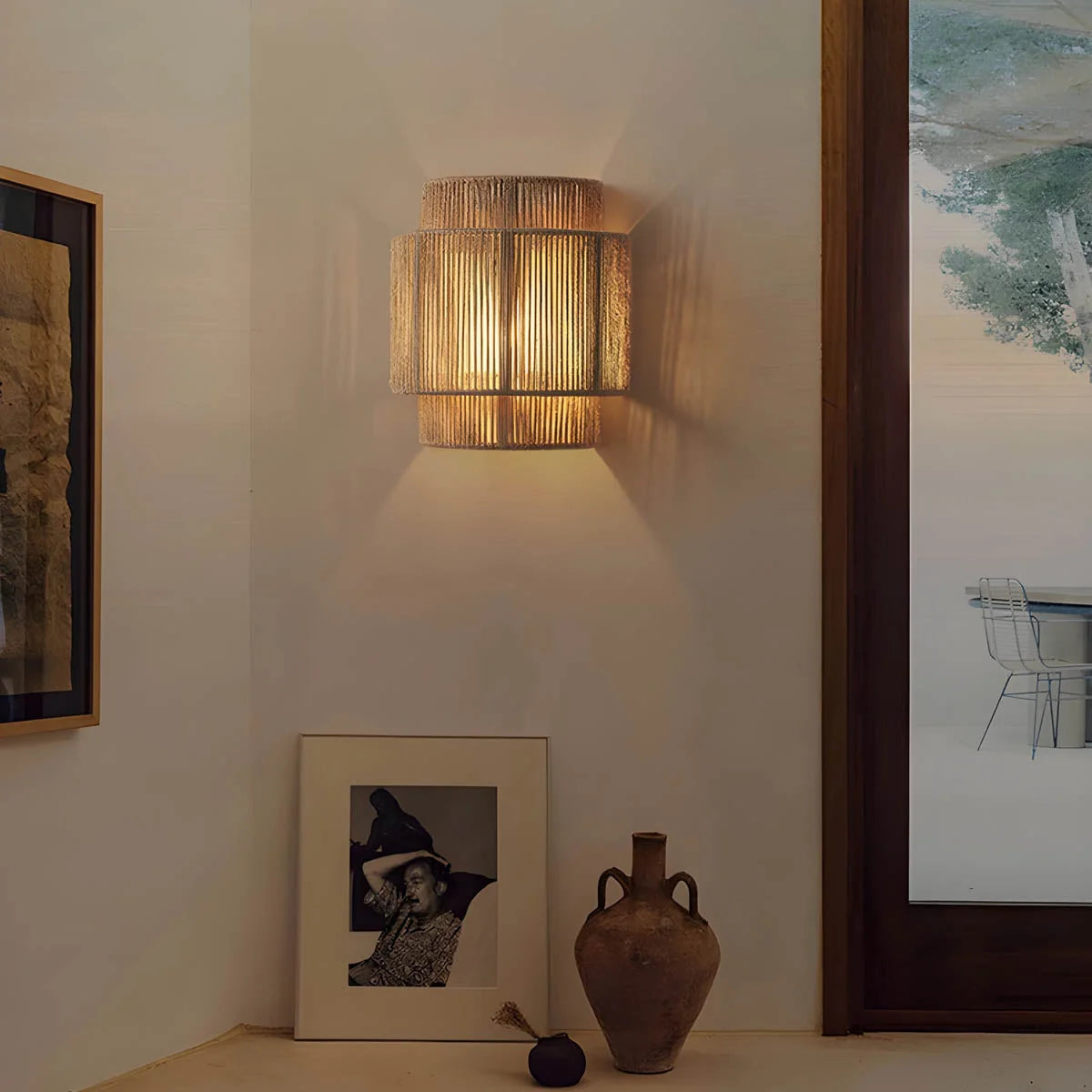 LED Wall Light | Handcrafted Rope & Warm Glow | Bulb Included