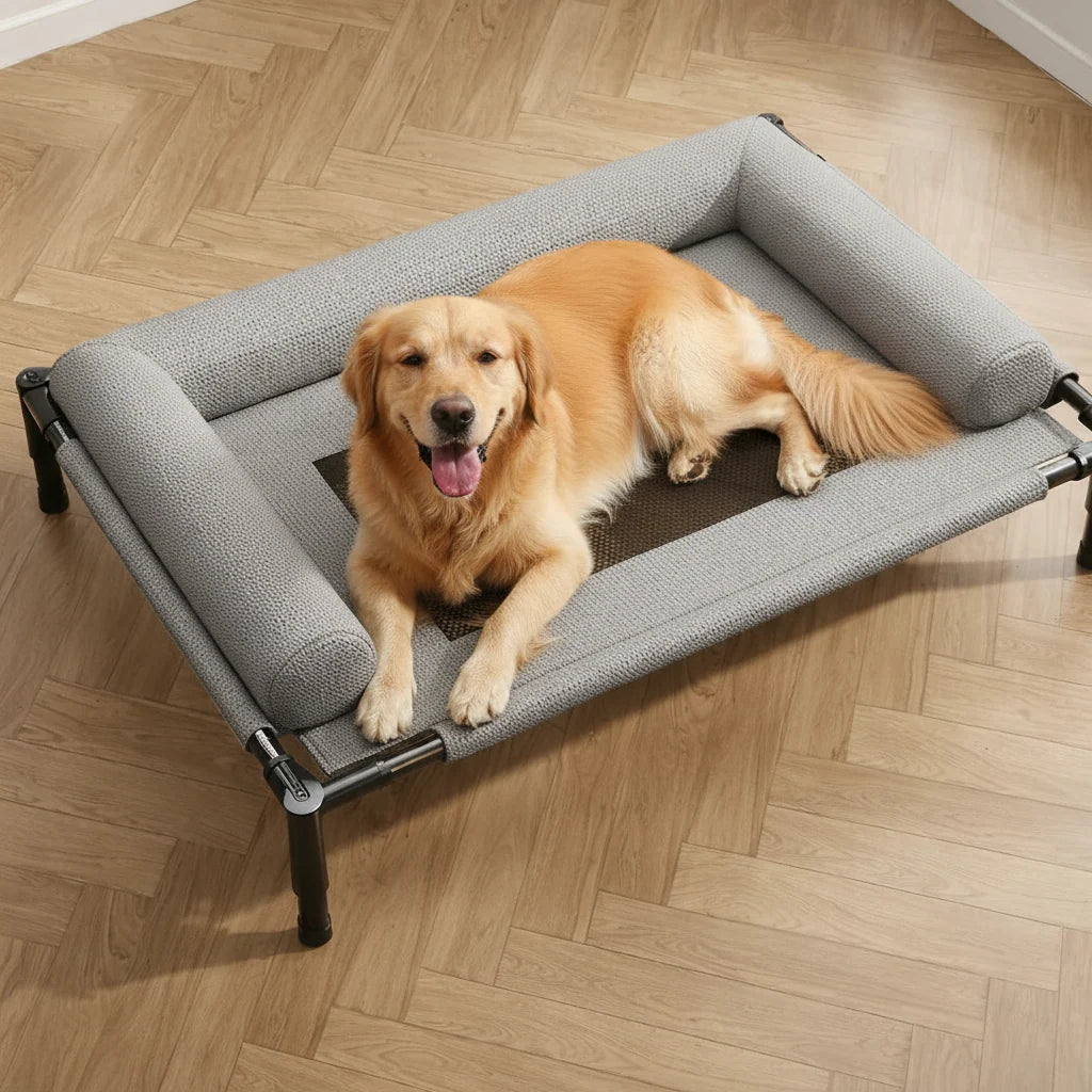 Elevated Dog Bed | Ventilated Mesh & Sturdy Steel Frame | Outdoor & Camping