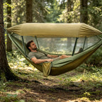 Outdoor Hammock | Integrated Mosquito Net & Sun Canopy | 260 x 140 cm