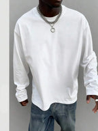 Men’s Long-Sleeve Shirt | Knitted Crew Neck | Regular Fit