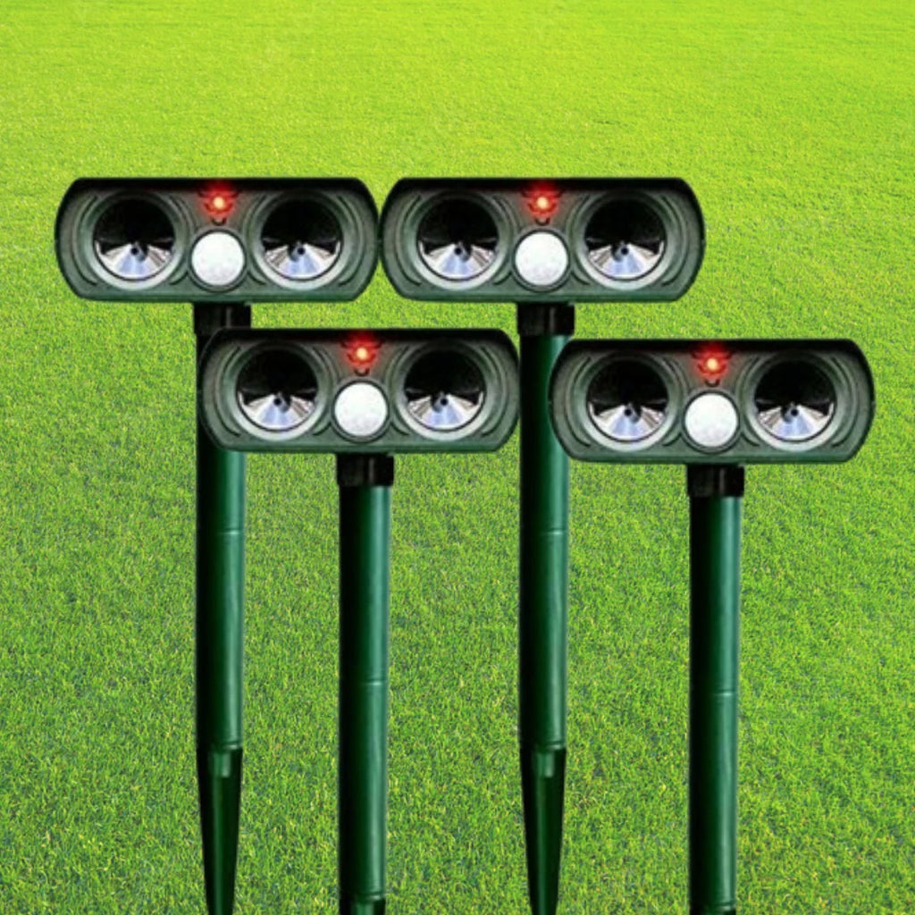 Animal Repeller | Solar-Powered Ultrasonic & Motion-Activated | 30 ft Detection Range