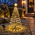 Outdoor LED Christmas Tree | Solar-Powered Spiral With Star | 90 cm