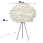 Table Lamp | Feather Design & Soft Diffused Glow