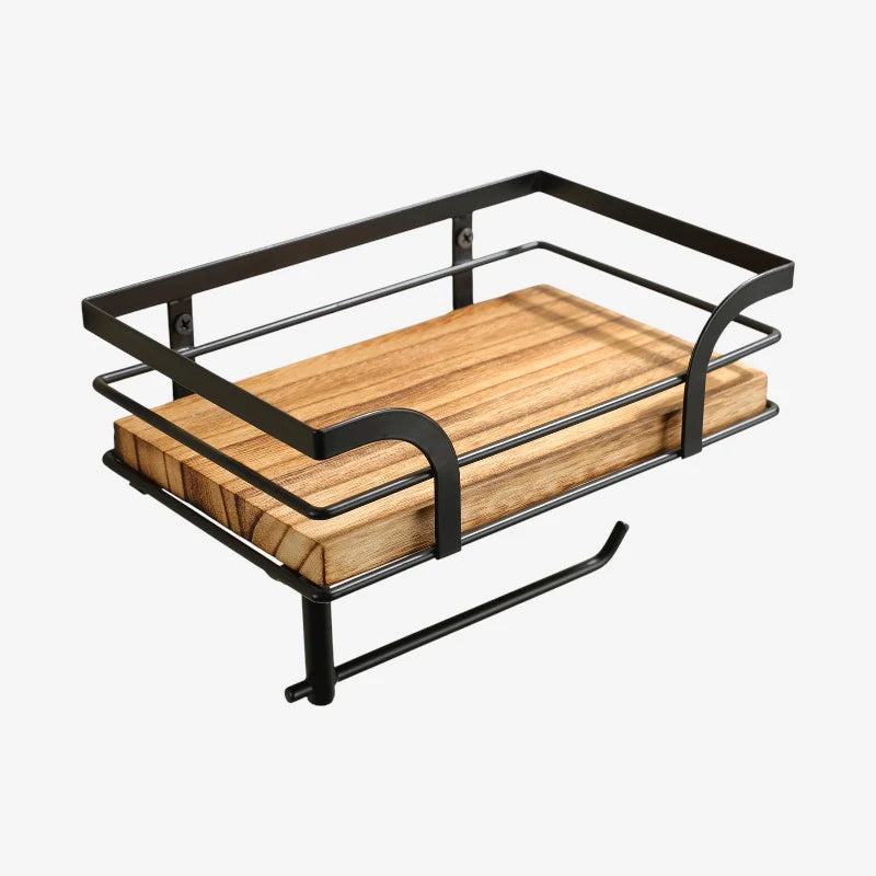 Wall-Mounted Storage Shelf | Integrated Paper Holder & Space-Saving