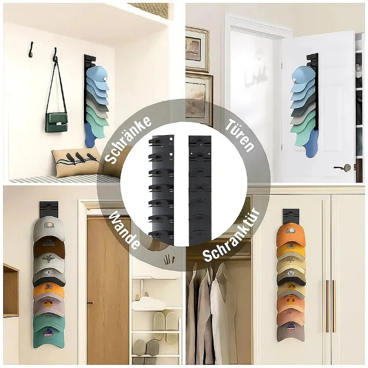 Cap Wall Mount | Shape-Preserving Clips & Space-Saving | Holds 10 Caps