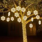Outdoor Snowflake Lights | IP65 Waterproof LED & Warm Glow | 30 cm Diameter