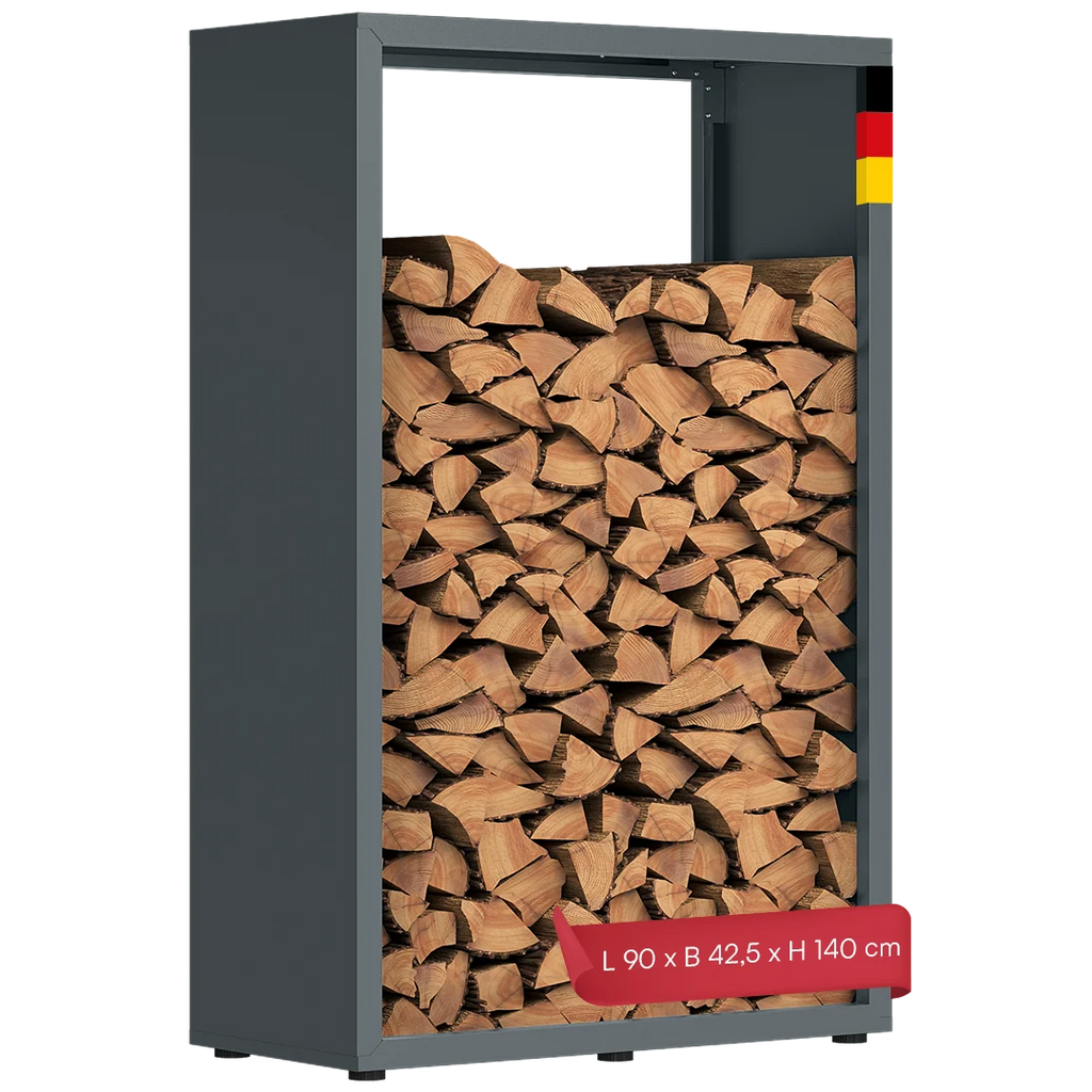 Firewood Rack | Weather-Resistant Galvanized Steel | Adjustable Feet
