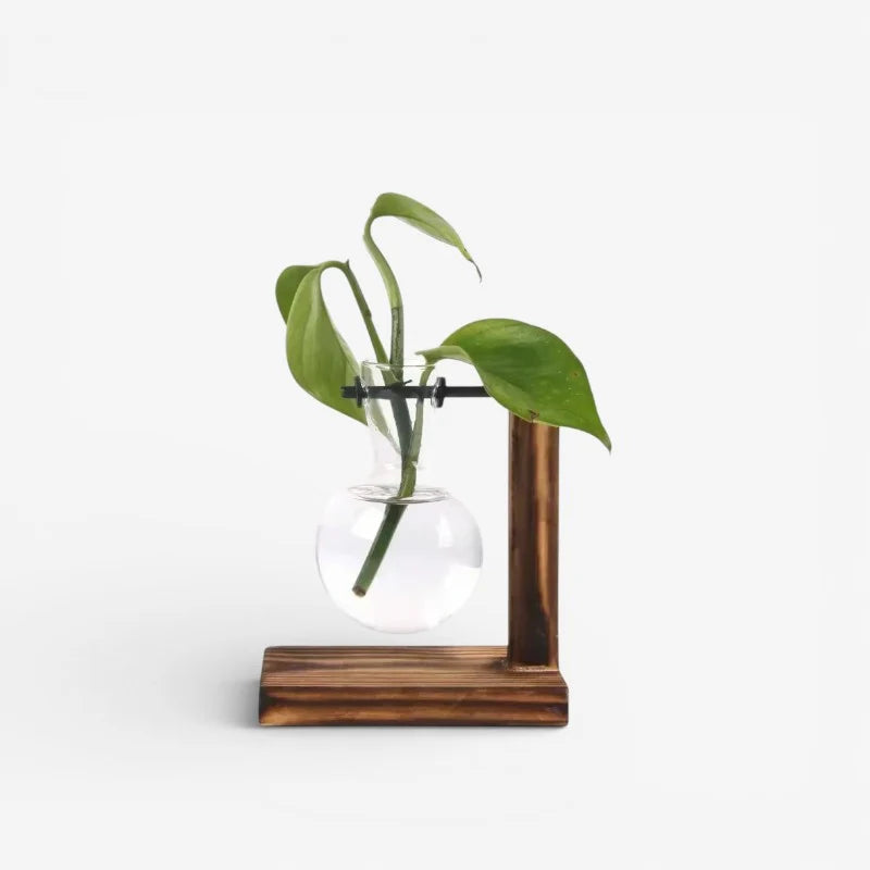Tabletop Vase | Curved Base & Follower-Inspired Design | Brown