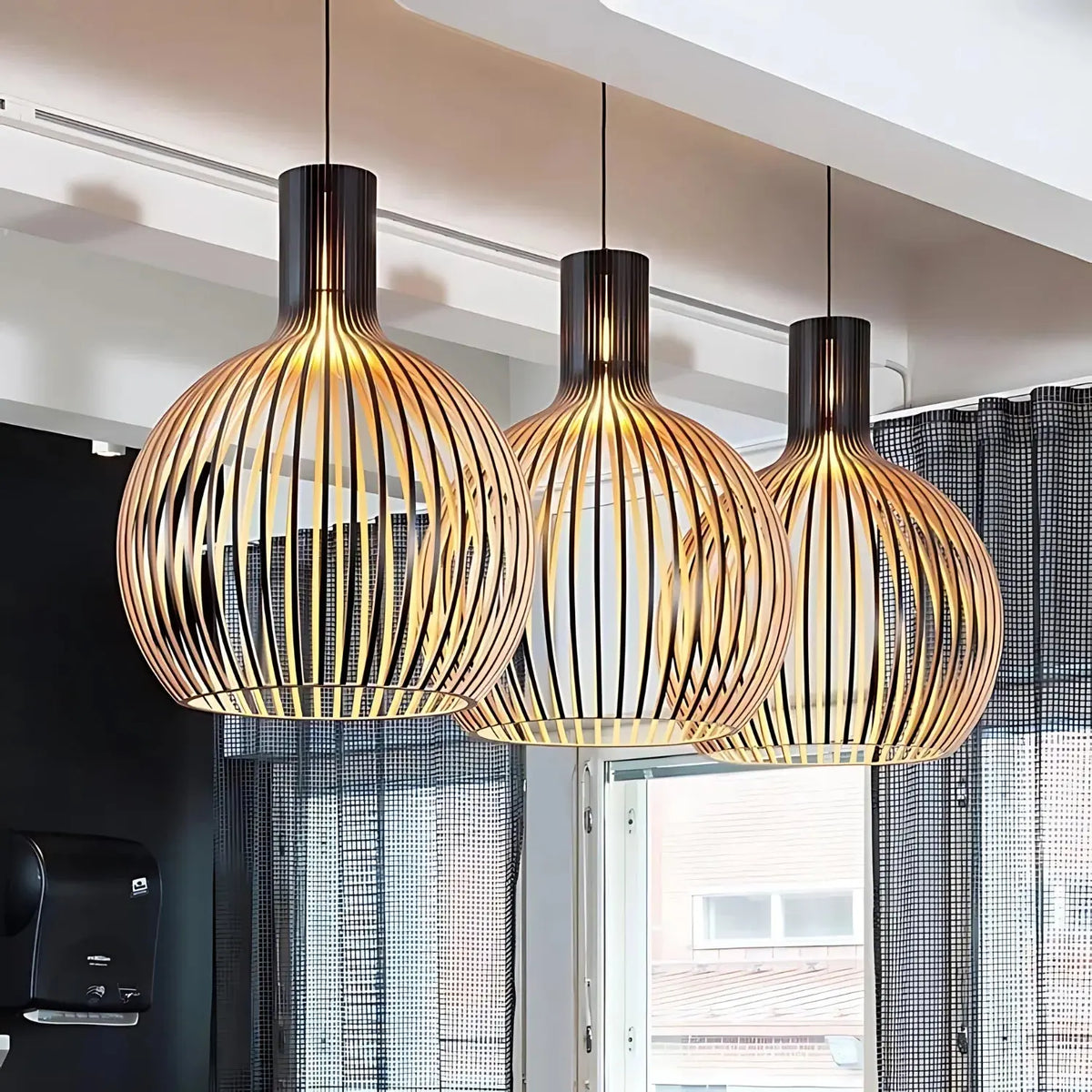 Pendant Lamp | Scandinavian Wood & Metal | 3 Sizes