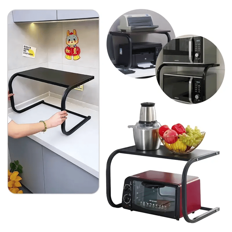 Kitchen Shelf | 2-Tier No-Drill Countertop Organizer | Holds Up to 25 kg